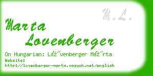 marta lovenberger business card